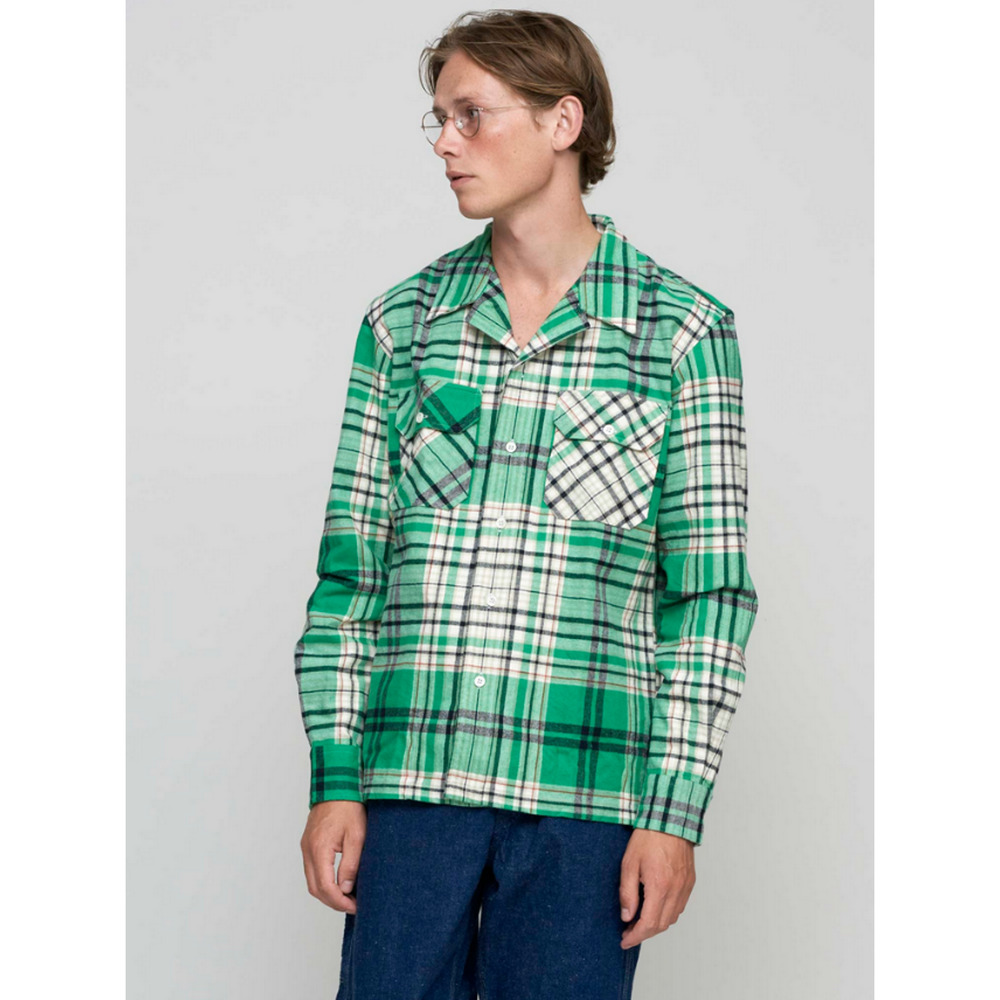 Sunflower Men Heavy Brushed Flannel Gibson Shirt Green Size L
